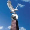 Famous Modern Outdoor Stainless Steel Abstract Eagle And Sphere Sculpture