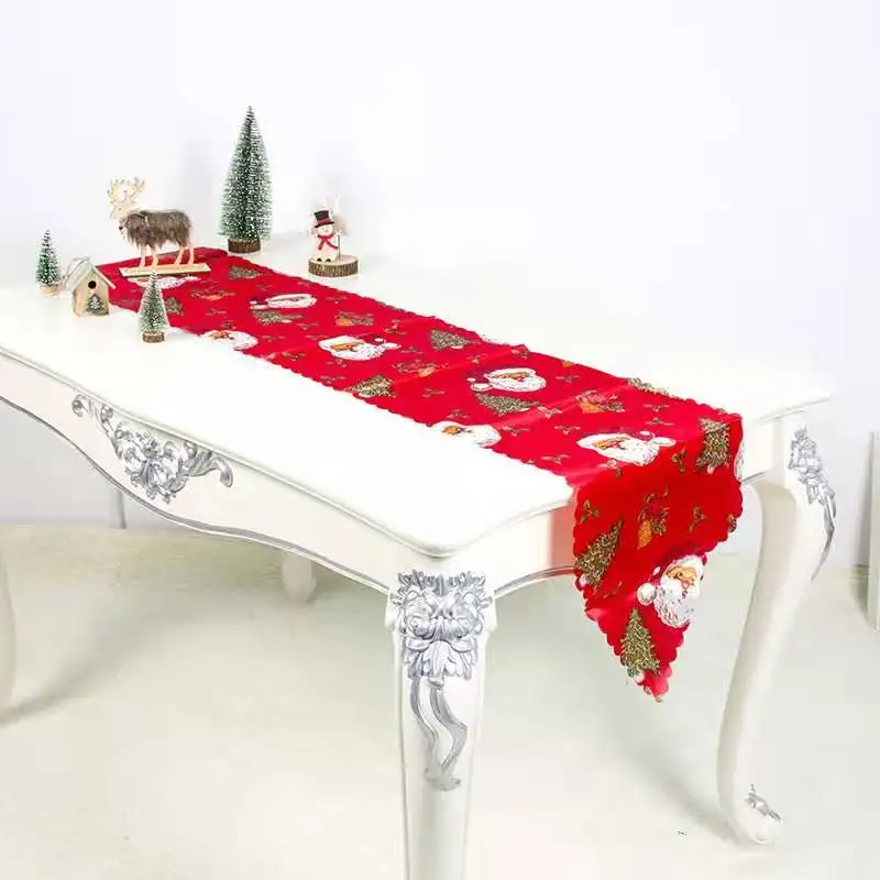 Candles Trees in 2 Lengths Christmas Table Runners Embroidered in Bells 