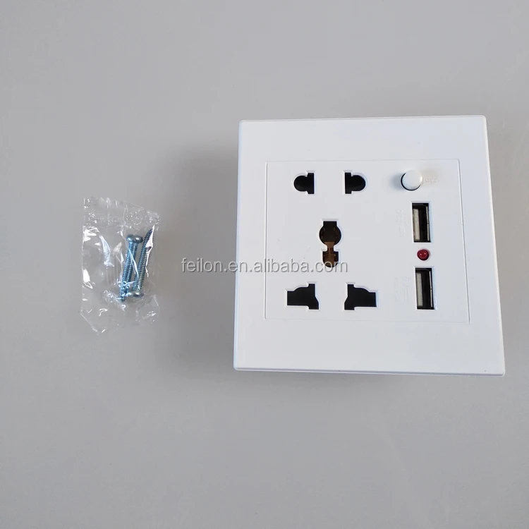 Univalsal Au / Eu /us/ Uk Multi Electrical Plug Wall Safe Socket With On Off Control Of Usb Wall