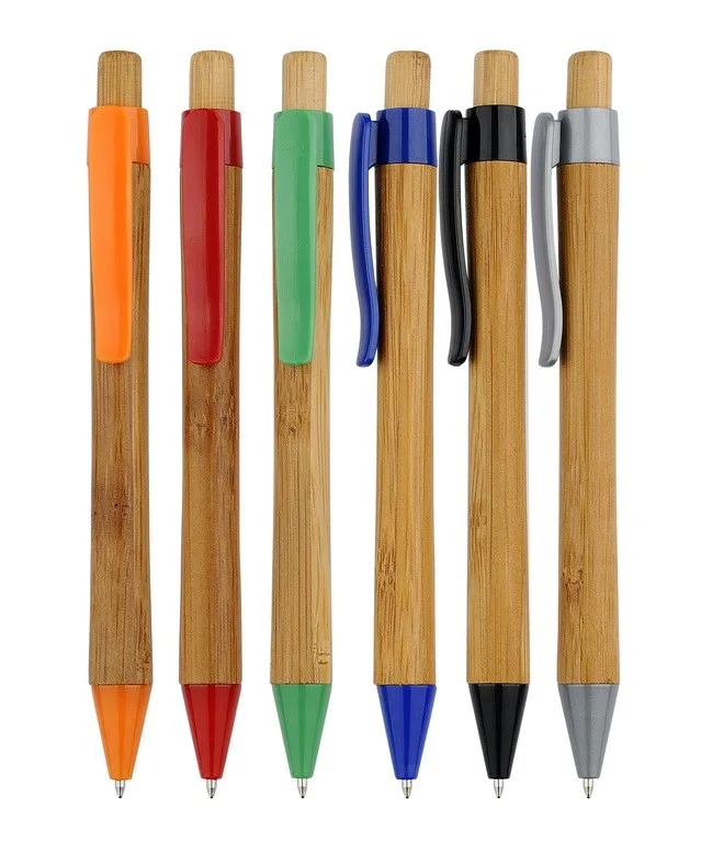 stationery bamboo ball pen and mechanical pencil,ch-6553, eco