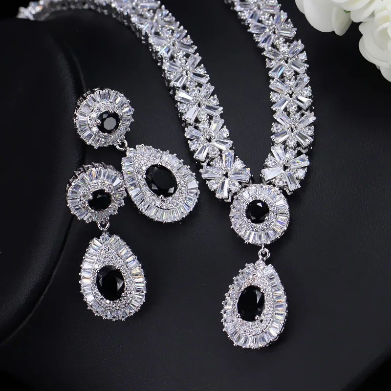 Rhodium Plated Cubic Zirconia Bridal Jewelry Set For Women Wedding Buy Cubic Zirconia Jewelry 2428