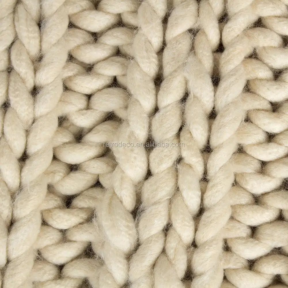 Rt17072 100 Hand Knitted Chunky Throw Blanket Buy Chunky Throw