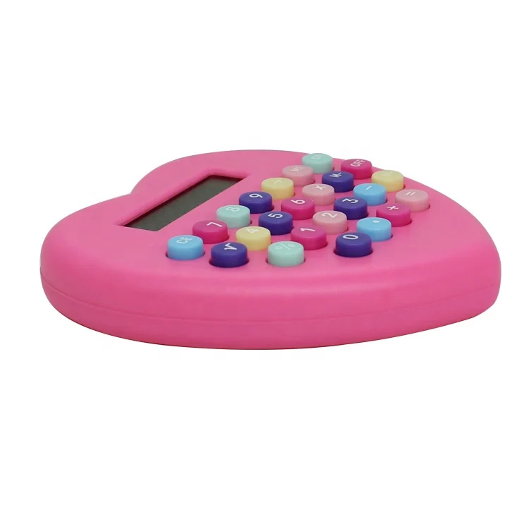 促销礼品儿童心形彩色键盘 8 数字袖珍计算器