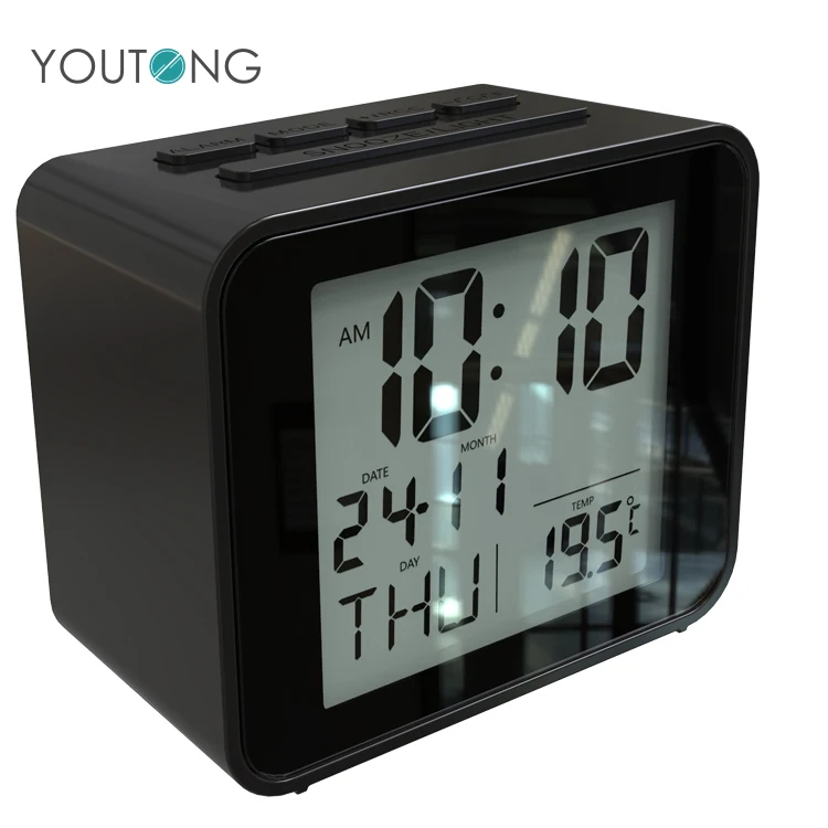 Yt60142 Battery Powered Black Atomic Calendar Desktop Equity Cube Lcd