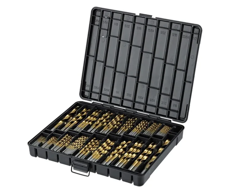 230 Pcs Inch Jobber Length Polished Titanium Hss Drill Bit Set In