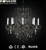 Europe matte green crystals light black chandelier pendant lighting