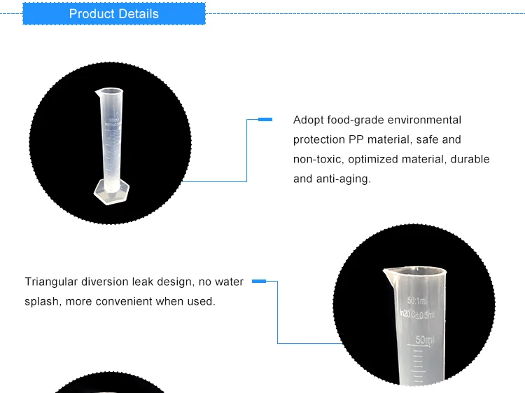 Laboratory Clear Plastic Transparent Measuring Cylinder
