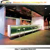Modern linear long shaped outer led lighting design artificial marble solid surface commercial bar counters