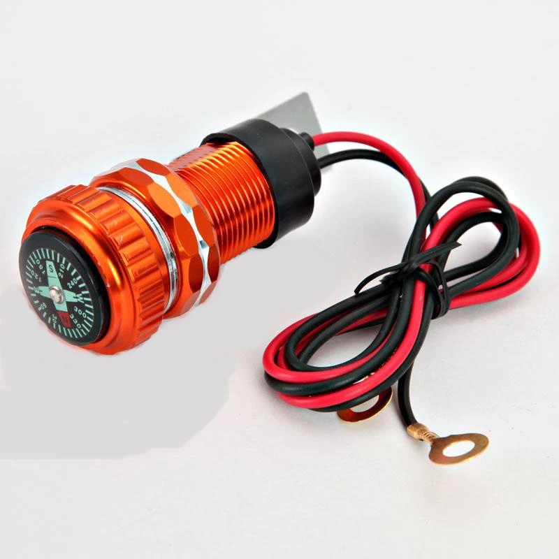 Оранжевый универсальный мотоциклов mp3-телефон IPad кпк USB адаптер зарядное устройство с компасом
