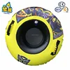 Towable hard bottom sled snow tube for skiing handles snow sledge