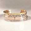 Wholesale Stainless Steel Motivational Message Custom Bangle Engraved Inspiration Bracelets