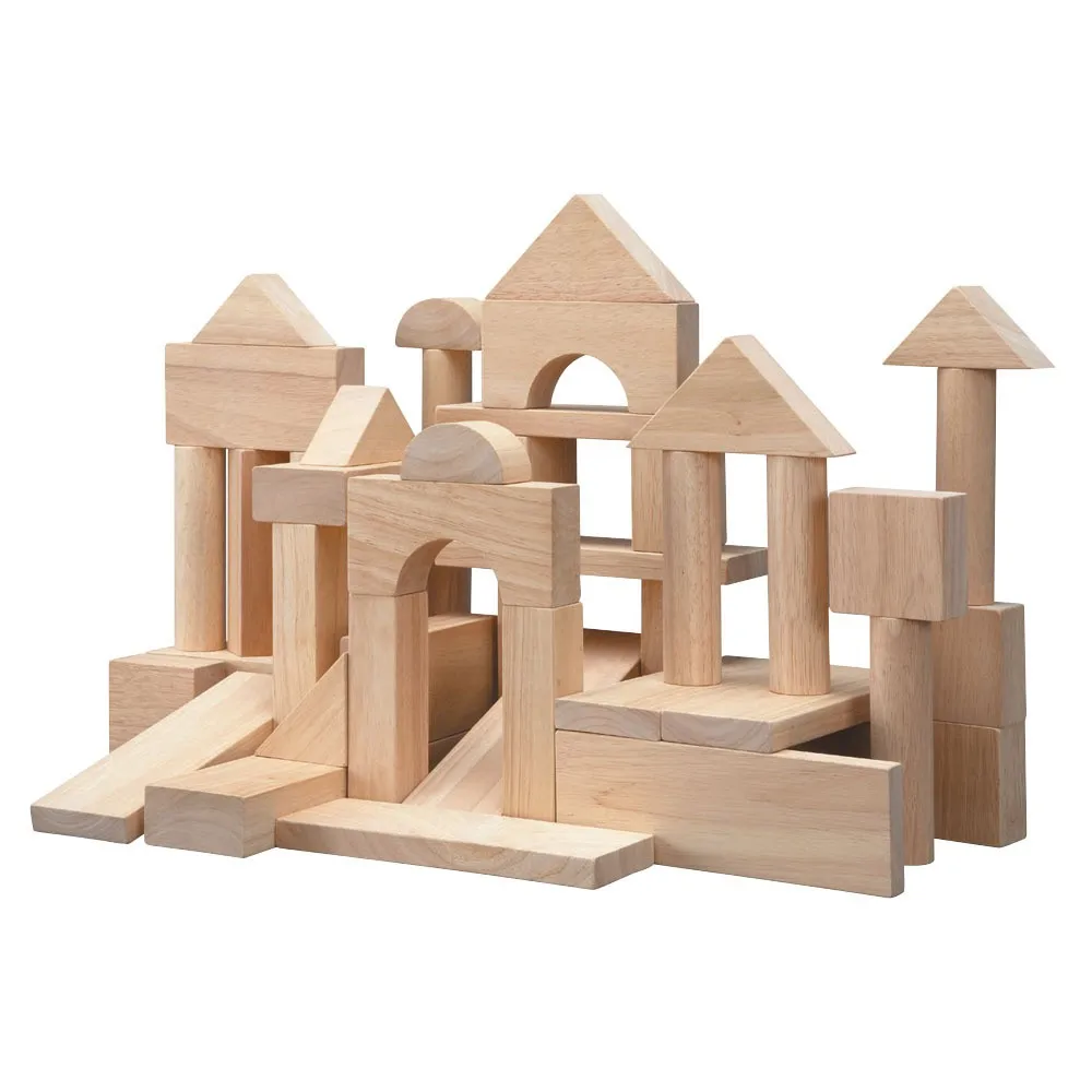 Unfinished Creative Wooden Building Block Toys For Kids Preschool 