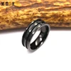 8mm Blank Ring for Inlay Double Groove Tungsten Carbide Material, Titanium Ceramic Damascus steel Available