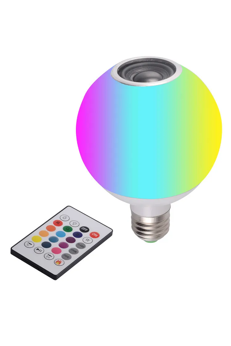 spellen Rook wandelen Speaker Smart Led Light Bulb E27 7w Colorful Rgb With 24 Keys Remote  Control Music Playing Dimmable Wireless Led Lamp - Buy Speaker Smart Led  Light Bulb,Music Playing Dimmable Wireless Led Lamp,E27