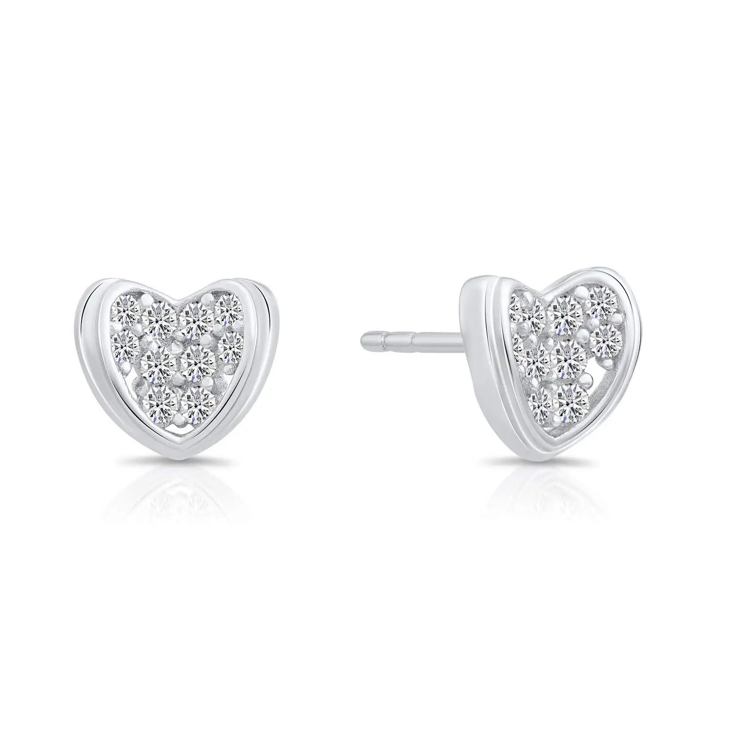 Heart Shaped Cubic Zirconia Earrings Find Get Quotations Tiny Sterling Silver Heart Shaped Stud Earrings With Cubic Zirconia