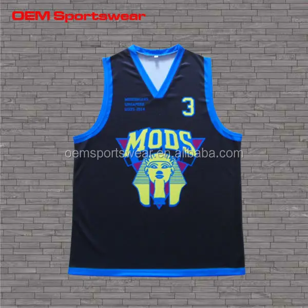 Color Black Kids Sublimated Print Youth Basketball Team Names Jersey 