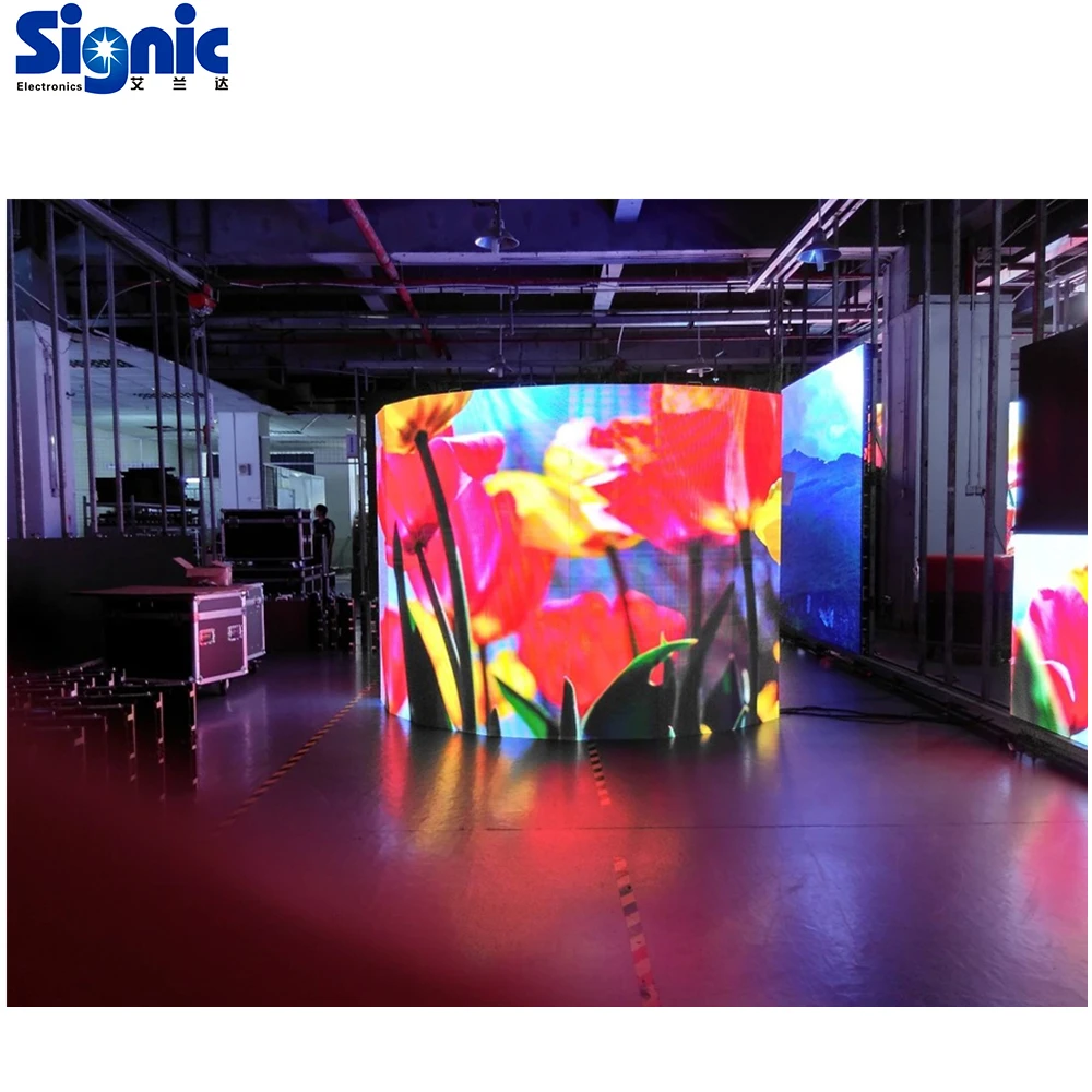 Square Stage Rental Show Background Video Wall Modular Hd P2.5 P3 P4 Flexible Led Tv Display Screen