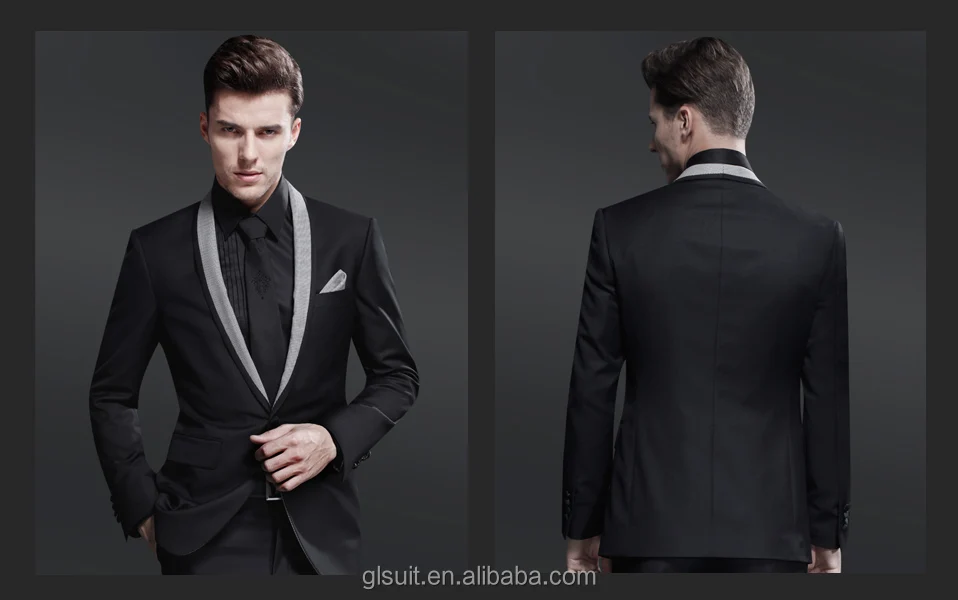Men S Wedding Suit 70 Wool One On Shawl Lapel Black Slim Fit Men S Wedding Suit 70 Wool One On Shawl Lapel Black Slim Fit Tuxedos