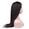 Human Popular high quality 150% density natural color black long straight Front lace 360 real human hair wigs