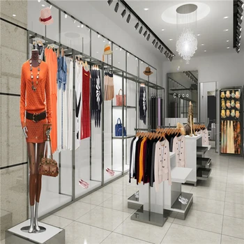 Fashion Cloth Shop Decoration Design / Retail Garment Shop Interior ...