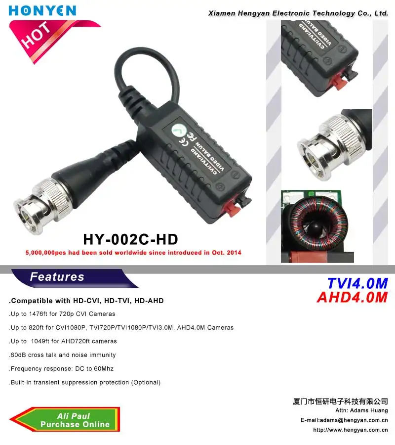 CCTV AHD CVI TVI video transceiver 