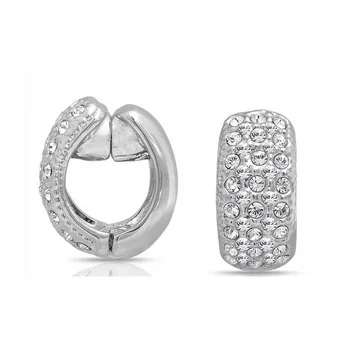 Customized Silver Crystal Magnetic Hoop Earrings Women - Buy Magnetic ...