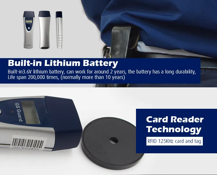 Security Guard Patrol Equipment RFID 125KHz Card and Tag LCD Screen RFID Guard Tour Probe