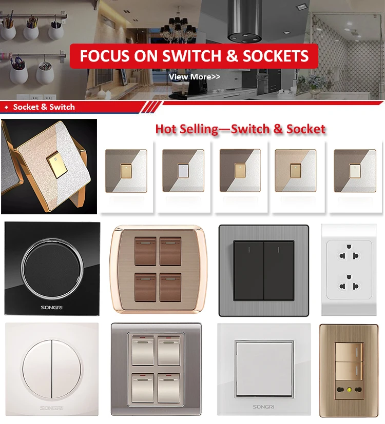 New Design Luxury Style 10 Gang 1 Way 16A Wall Switch For Light