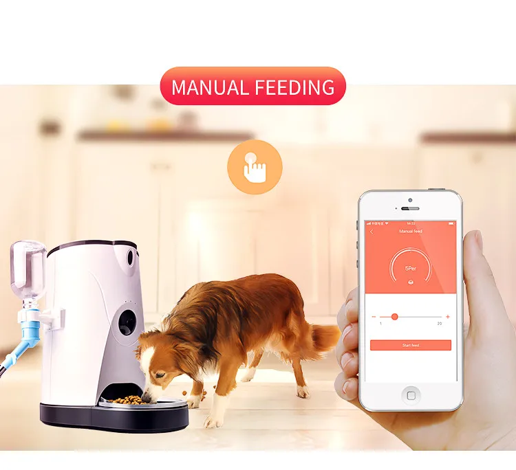 Automatic Pet Feeder 4l. Автоматическая кормушка для кошек и собак с камерой и Wi-Fi. Smart кормушка с камерой для собак. Умное устройство для кормления домашних питомцев.