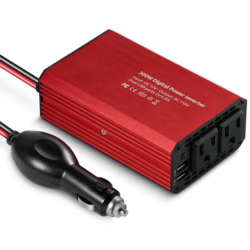 Factory Price 300w 12v Dc To 110v 220v Ac Car Power Converter With Dual