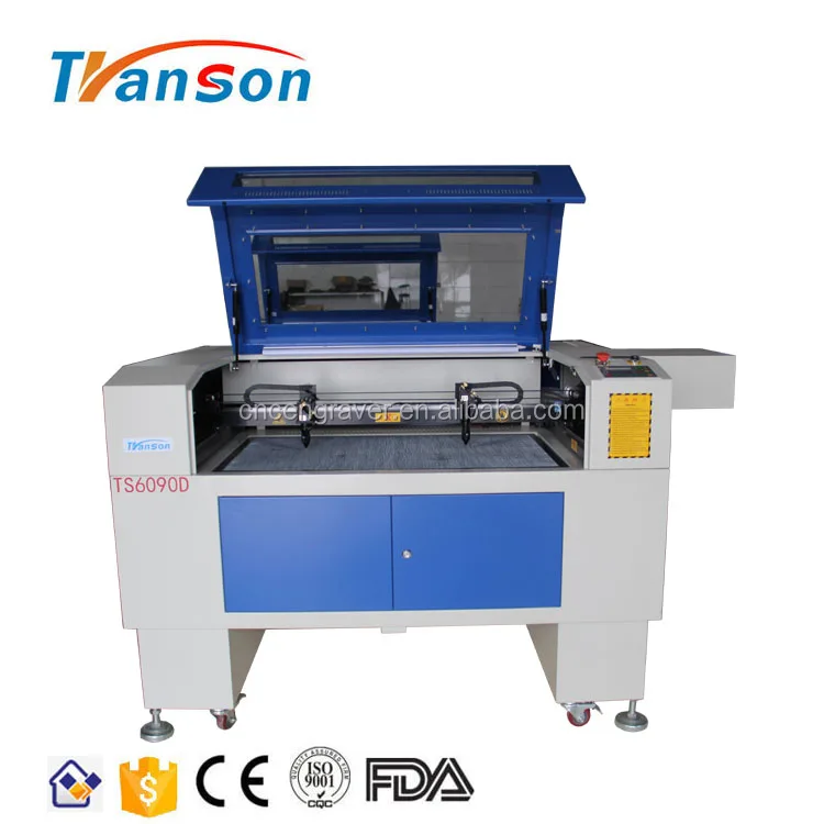 TS6090D Double Head 80W CO2 Laser Engraving And Cutting Machine