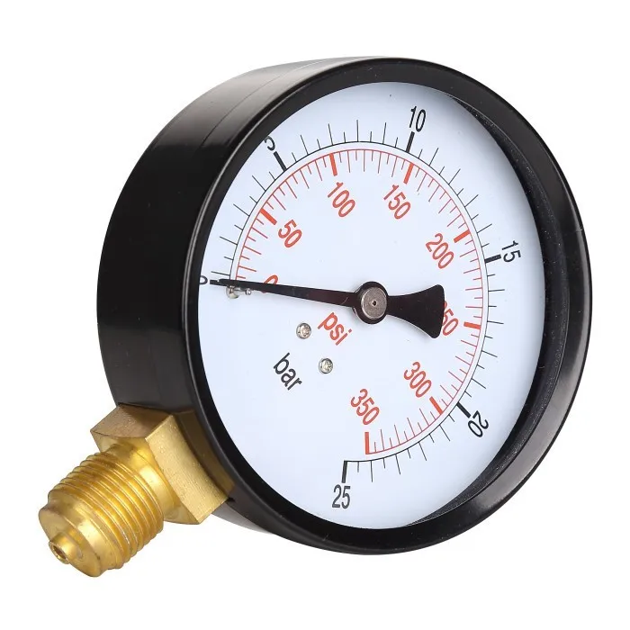 4 Inch 025bar Black Iron Shell Brass Connection Dry 4 Air Pressure