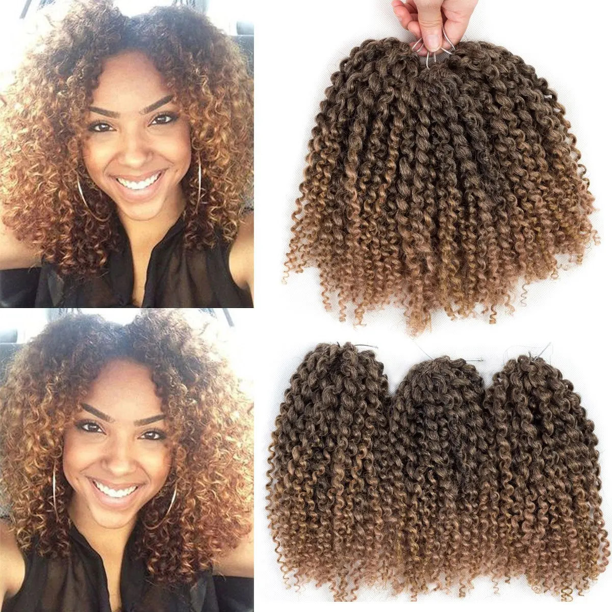 Buy Curl Stacked Braiding Hair Extensions Kinky Curly Hair Synthetic 