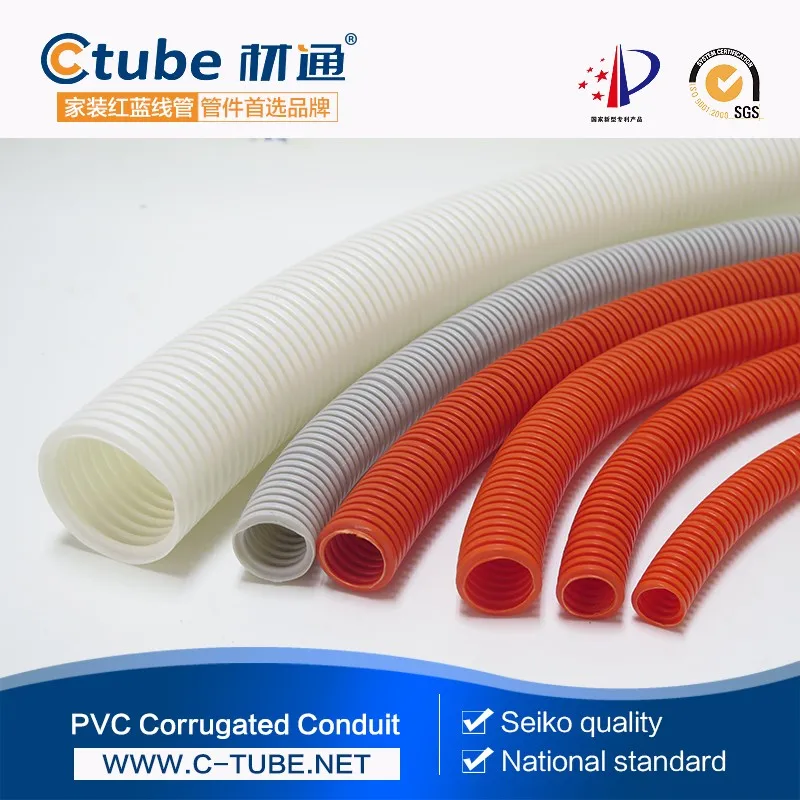 Uv Resistant Flexible Cable Protection Conduit/plastic Pvc Pipe Tube