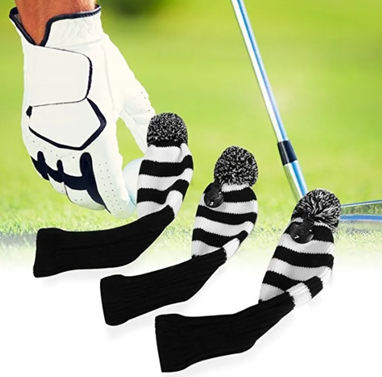 Golf Club Headcover Stripped Customized Golf Putter Knitted Headcovers