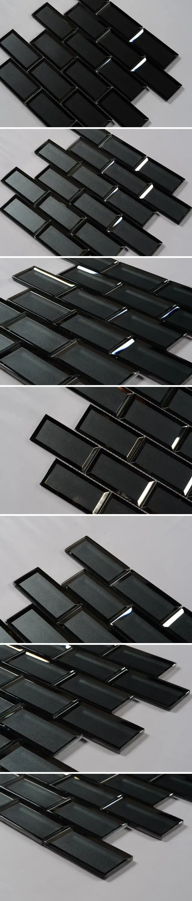 Century brick black mosaic tile sheets