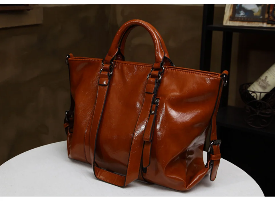 Women Antique PU Leather Big Capacity Shoulder Strap Style Handbag