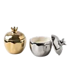 Home Decoration Custom Design Fragrance Electroplate Gold&Silver Scented Pomegranate Shaped Candle Jar With Lid
