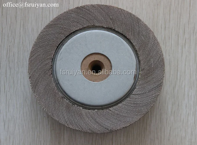 Aluminium Oxide Coated Abrasive Chuck Flap Wheels With Wooden Brush