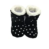 Lovely and Soft Indoor Ankle Boots with Black Dots