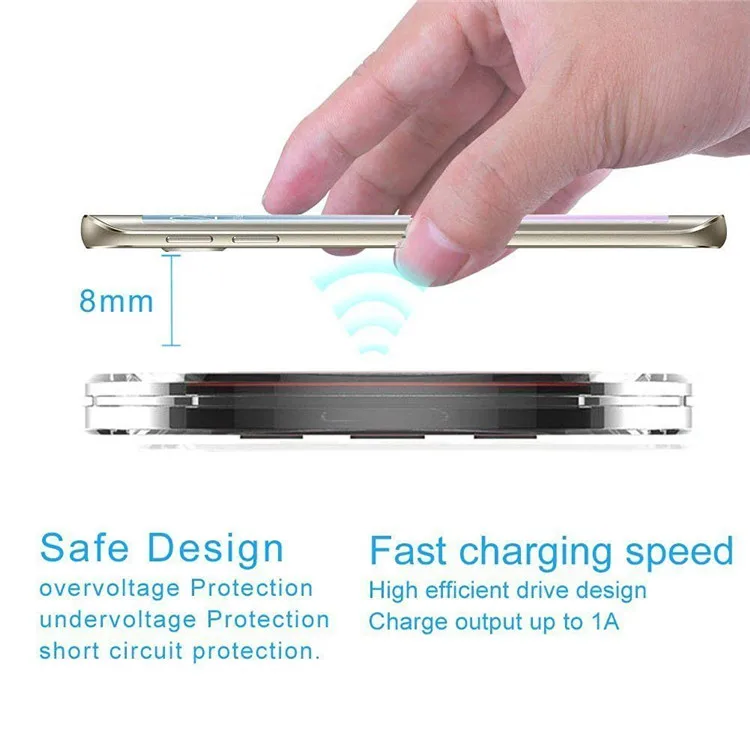 Fantasy Qi Wireless Charger Crystal Ufo Shape Charging Pad With Led Light For iPhone For Huawei