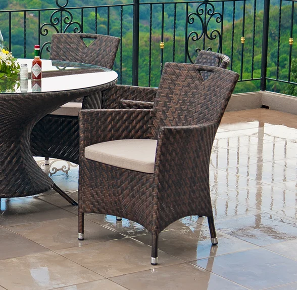 Special Outside Round Dining Table And 4 Chairs Set Outdoor Wicker