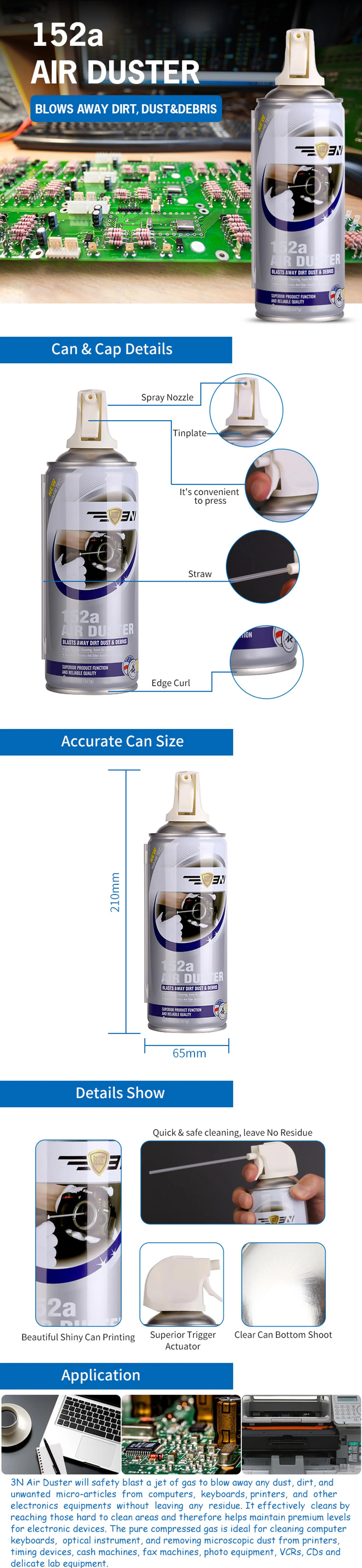 Aerosol Spray Dust Remover,  Powerful Air Blow-off Spray for Cleaning Camera, Mobile Phone, Printer