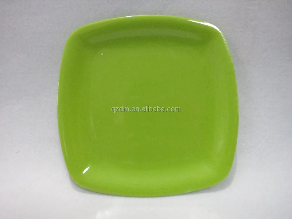 Solid Color Melamine Square Plate,Green Dinner Ware