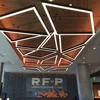 Customized Size LED Chandelier Office Hotel Club Line Hanging Light Project Hanging Lamp Light Fixture DALI intelligent system
