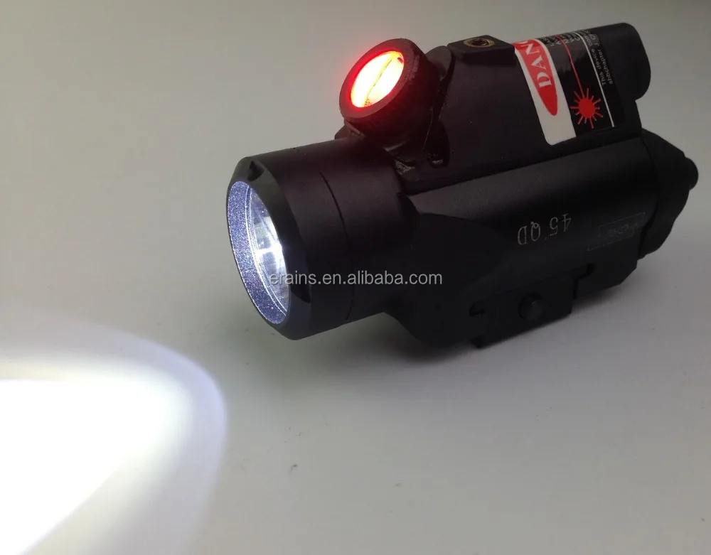 45QD compact tactical led light with red led flashlight combo both lights on 5.jpg