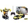 one key Electric car transform deformation robot car toy rc car transform robot toy deformation robot for kids