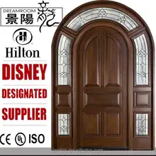 Bois massif arche acajou double porte d'entr&eacute;e