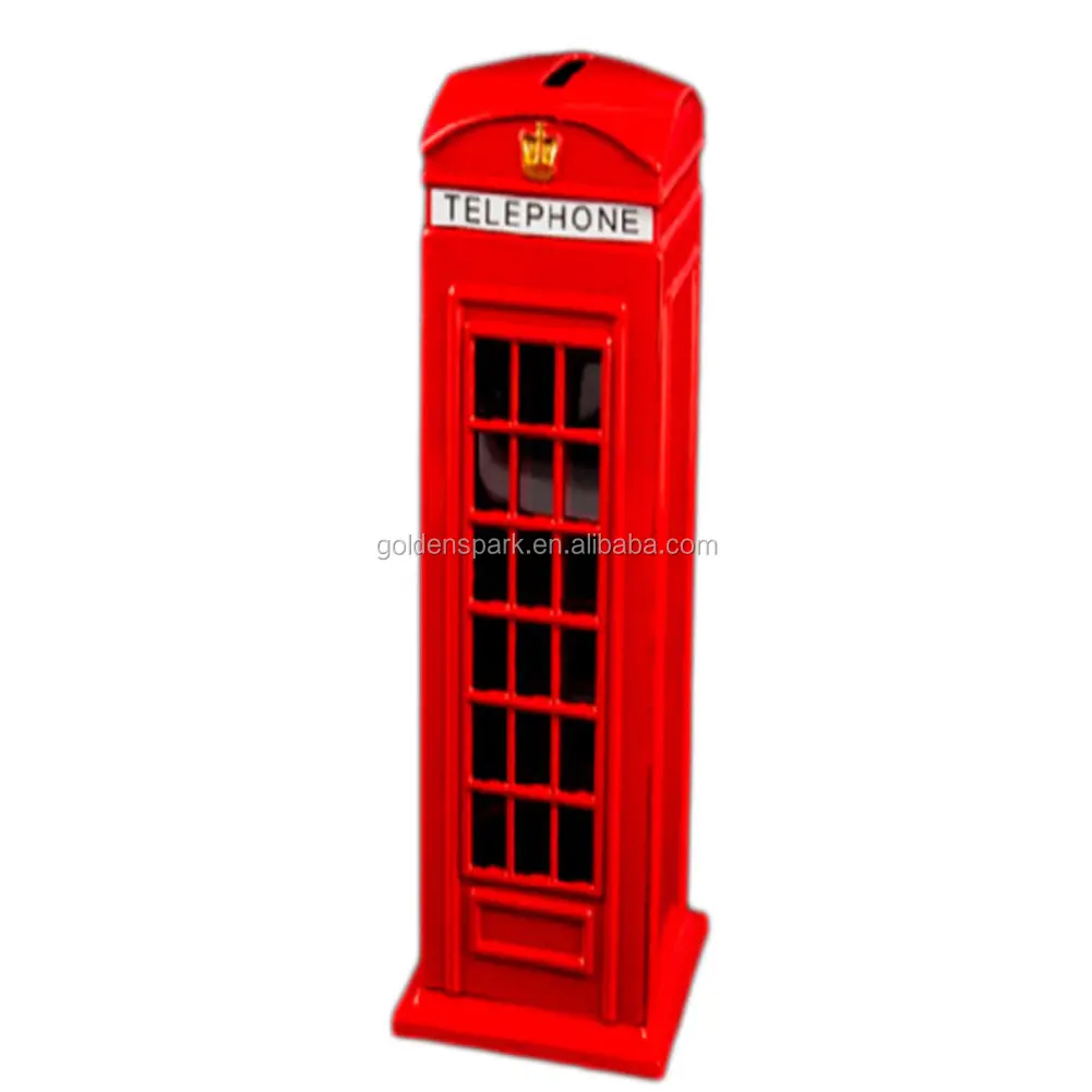 Red Piggy Bank Money British Telephone Booth Child Coin Saving Pot Storage Box 