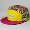 Coloful mesh snapback cap with woven label logo